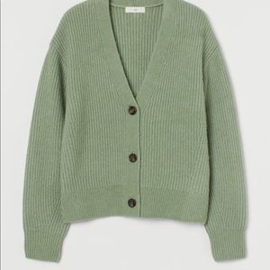 H&M SAGE GREEN KNIT CARDIGAN